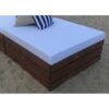 Wood Slat Base Ottoman
