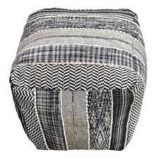 Nomad Striped Square Pouf Ottoman