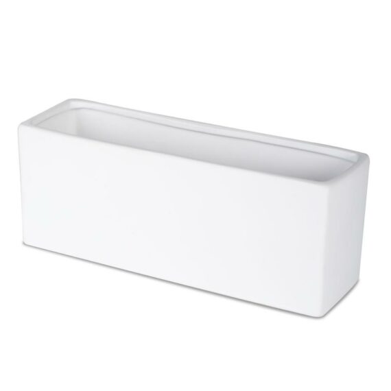 White Matte Ceramic Rectangle Vase