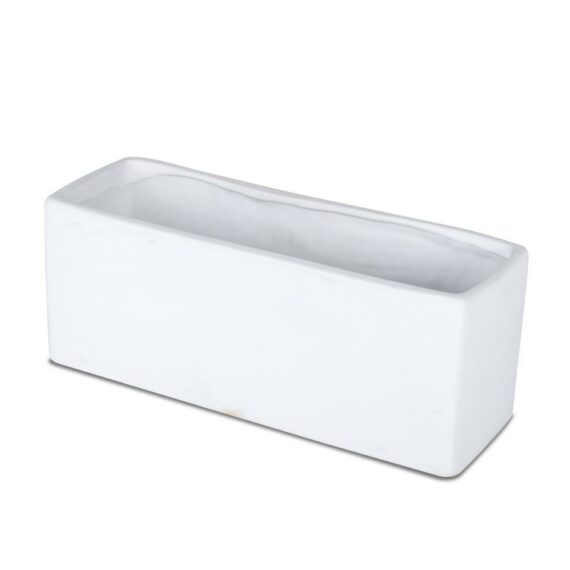 White Gloss Ceramic Rectangle Vase