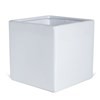 4H White Gloss Ceramic Square Vase