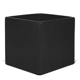 Matte Black Square Ceramic Vase