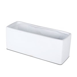 White Matte Ceramic Rectangle Vase