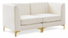 Gramercy (Cream) 2-Seat Sofa w/ Gold Legs