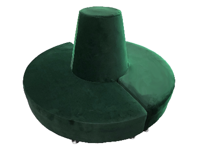 Empire Round Banquette (Green Velvet)