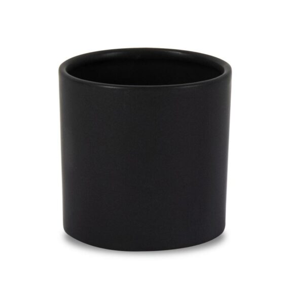 Black Matte Ceramic Cylinder Vase