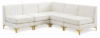 Gramercy (Cream) 5-Seat Sofa w/ Gold Legs