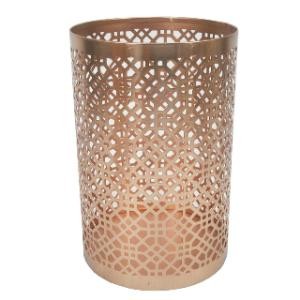 Copper Hollywood Etched Candle Holder