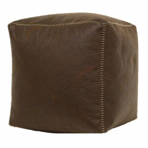 Barrington Leather Pouf Ottoman
