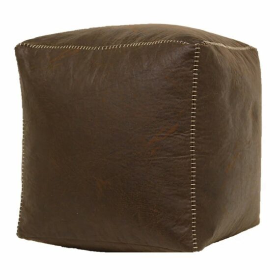 Barrington Leather Pouf Ottoman