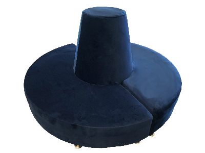 Empire Round Banquette (Navy Blue Velvet)