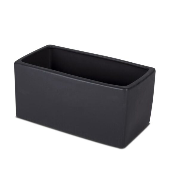 Black Matte Ceramic Rectangle Vase