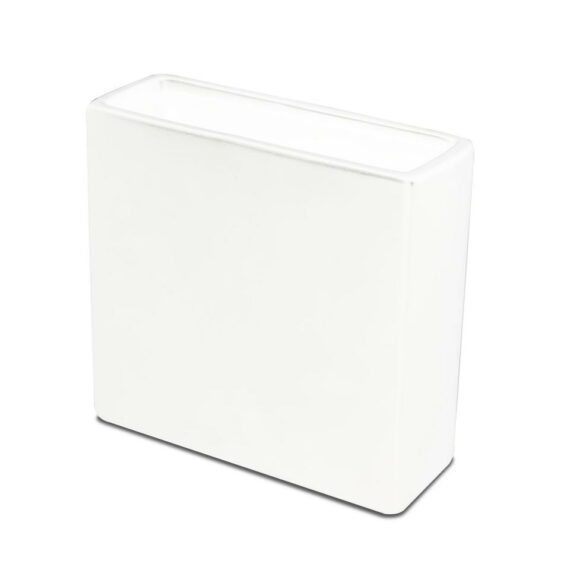 White Matte Ceramic Rectangle Vase