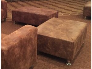 Brown Distressed Rectangle Ottoman
