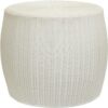 White Rattan Accent Table