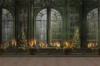 Green Windows With Trees & Candles Backdrop (24' x 16')