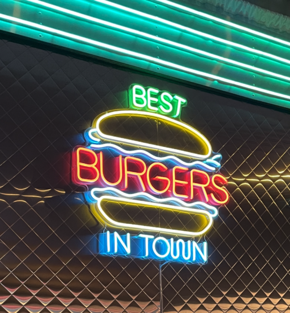 Neon Sign - Best Burgers in Town