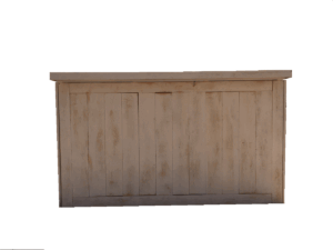 6' White Washed Wood Bar
