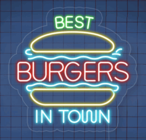 Neon Sign - Best Burgers in Town