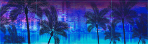 Miami Vice City Scape Backdrop (12' x 8')