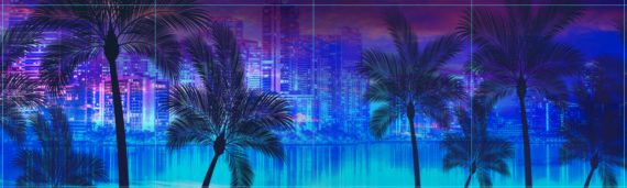 Miami Vice City Scape Backdrop (12' x 8')