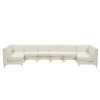 Gramercy (Cream) 8-Seat Sofa w/ Gold Legs