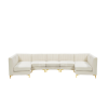 Gramercy (Cream) 7-Seat Sofa w/ Gold Legs