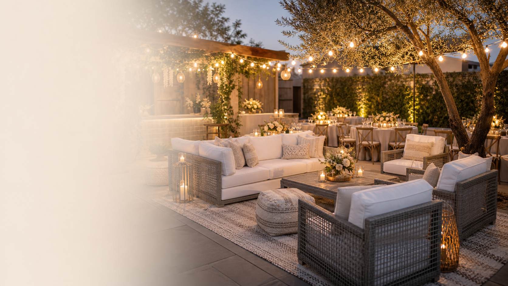 Outdoor bistro lounge event