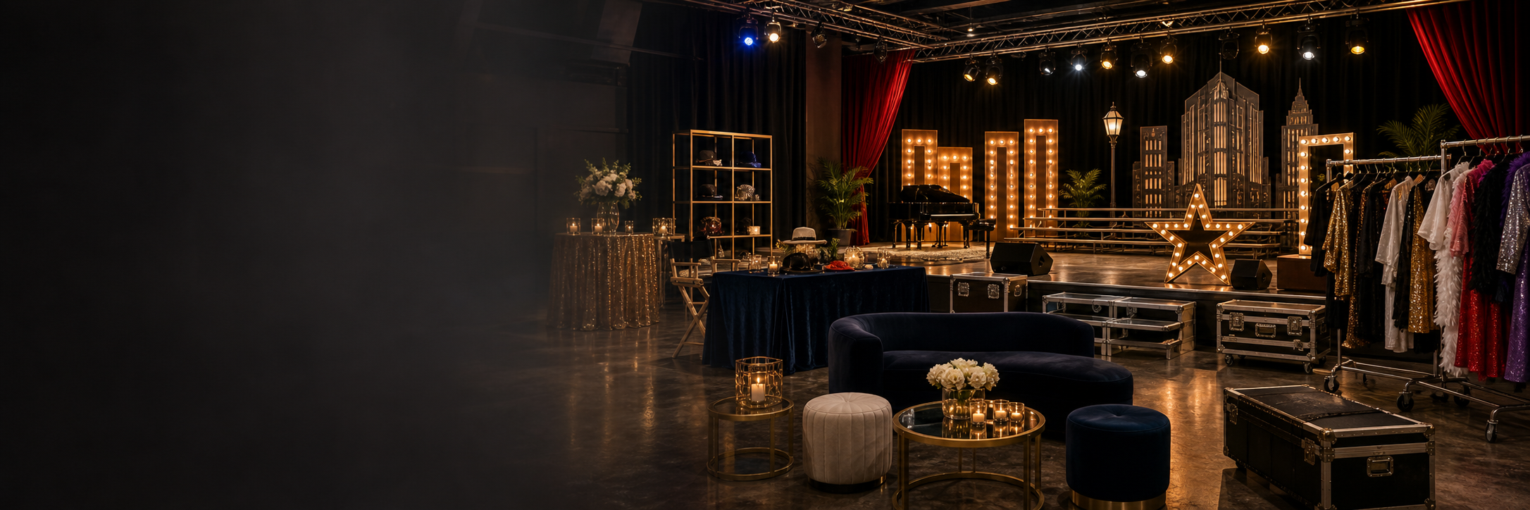 Scenic event props and production pieces