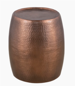 Copper Hammered Accent Table